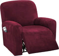 H.VERSAILTEX Velvet Stretch Recliner Couch Covers 4-Pieces Style Recliner Chair by HVERSAILTEX