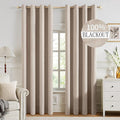 MIULEE 100% Blackout Linen Textured Curtains by MIULEE
