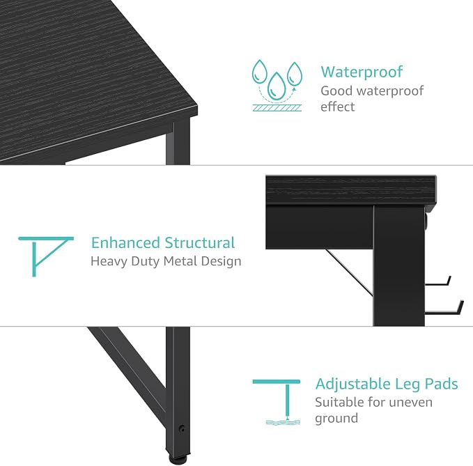 Lufeiya Gaming Desk with Fabric Drawers - Image 7