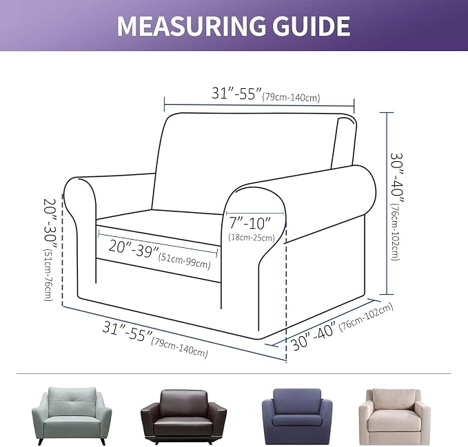 Joccun Stretch Chair Couch Cover, 1-Piece Sofa Slipcover Spandex Sofa Covers - Image 2