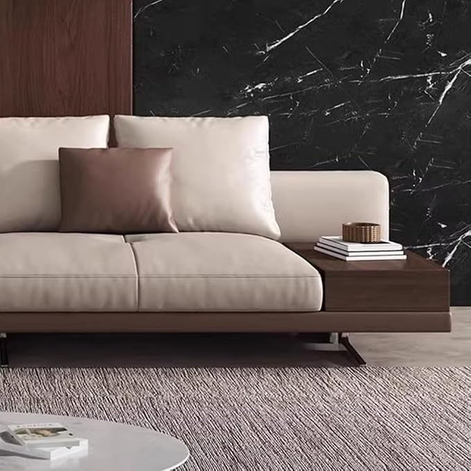 Italian Luxury Simple Leather Sofa, Solid Wood Frame, Spacious and Soft Sofa - Image 8