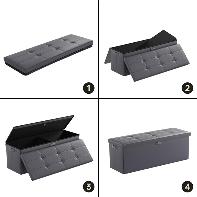 DocSafe Storage Ottoman Bench, Fireproof＆Waterproof Folding Bench - Image 8