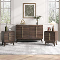 JOINICE Mid Century Modern Bedroom Set, 6 Drawer Dresser and Nightstand Sets by Joinice