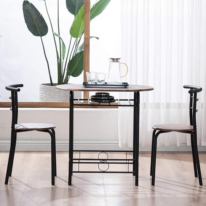VINGLI 3 Piece Dining Set, Small Kitchen Table Set - Image 5