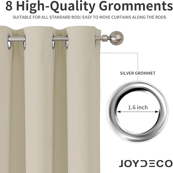 Joydeco Blackout Curtains 63 Inch Length 2 Panels Set, Thermal Insulated Long - Image 6