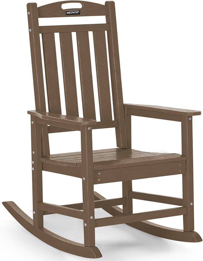Outdoor Adirondack Rocking Chairs All-Weather HDPE Patio Rocker Chair by ABCPATIO
