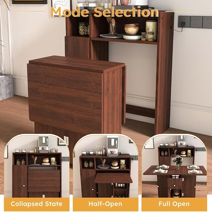 Wall-Mounted Folding Dining Set, Smart Sideboard - Image 2
