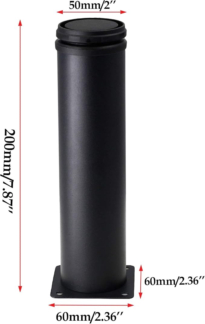 Set of 4 Stainless Steel Furniture Legs 8 Inch, Adjustable Round Cabinet Legs - Image 3