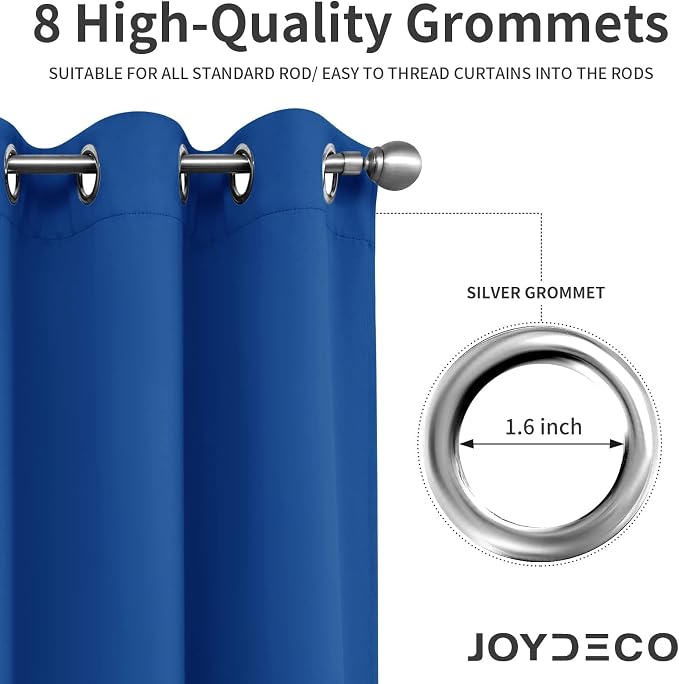 Joydeco Blackout Curtains 63 inch Length 2 Panels Set, Thermal Insulated Long - Image 4