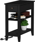 ChooChoo Narrow End Table with Charging Station, Side Table Living Room with by ChooChoo