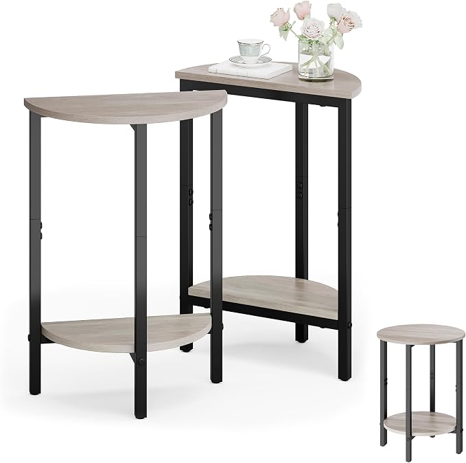 Vagusicc Side Tables Small End Tables, 2 Tier Couch Side Table, Small Round by Vagusicc