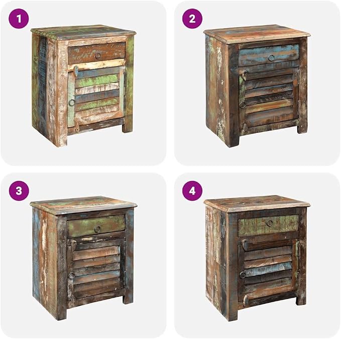 Vintage Reclaimed Wood End Table - Image 7