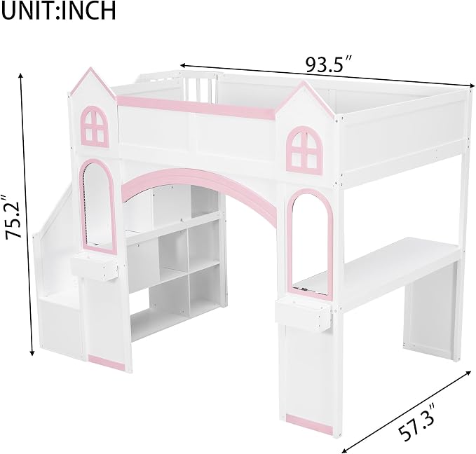 Princess-Themed Castle Loft Bed - Image 2