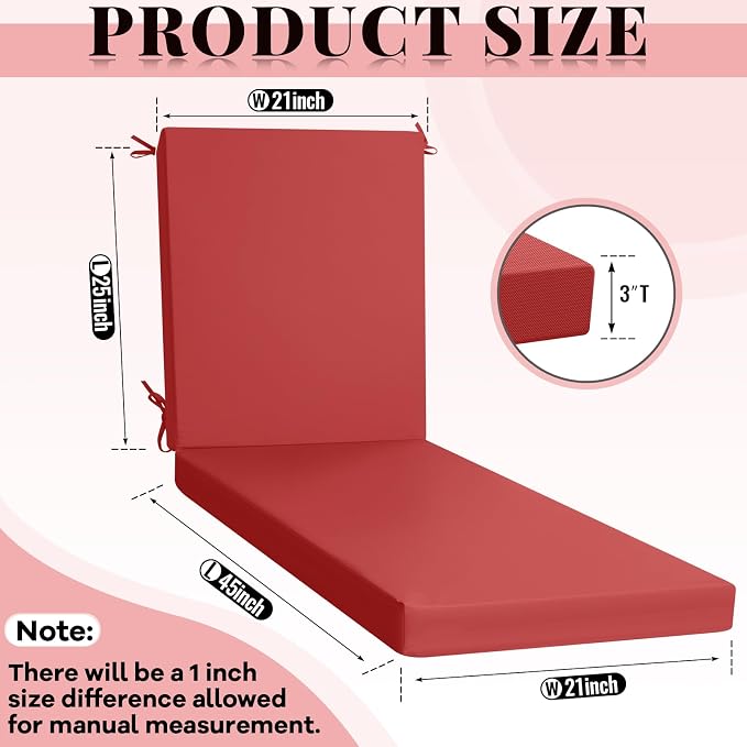 Patelai 2 Set Outdoor Chaise Lounge Cushions - Image 2