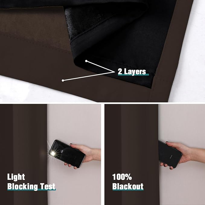 ChrisDowa 100% Blackout Curtains 120 inch Long - Image 4