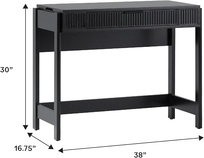 Walker Edison Transitional Style Furniture, Reeded Detail, Lift-Top Desk - Image 3
