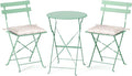 VINGLI Outdoor Folding Bistro Table and Chairs Set of 2, 3-Piece Bistro Set by VINGLI