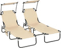 Outsunny Folding Chaise Lounge Pool Lounge Chairs Set of 2, Outdoor Sun Tanning by Outsunny