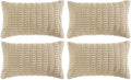 Fancy Homi 4 Packs Tan Decorative Throw Pillow Covers 14x24 Inch by Fancy+Homi