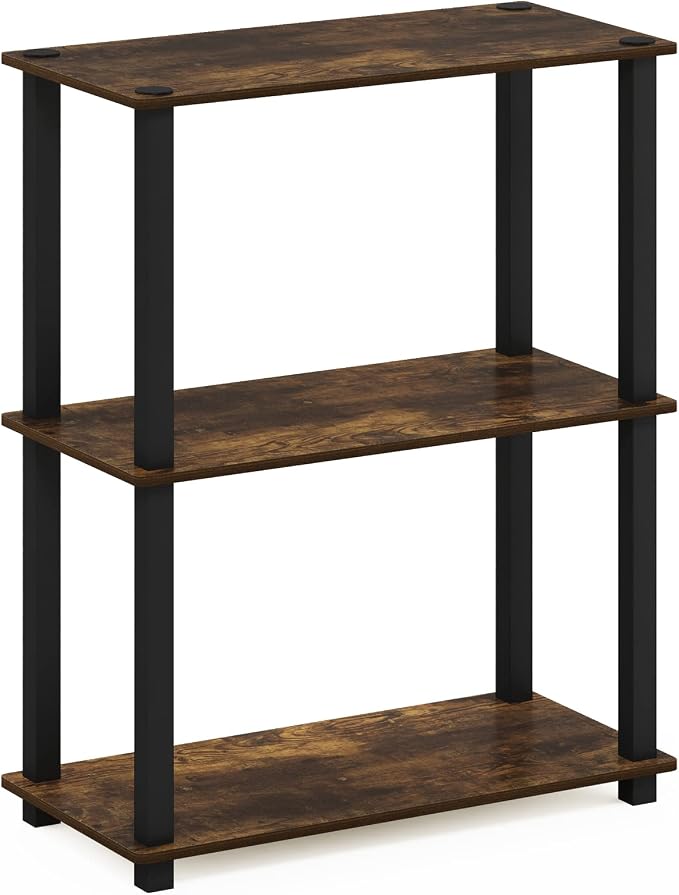 Furinno TURN-S-TUBE Storage Shelves, 3-Tier Book Shelf, Corner Shelf, Toolless - Image 6