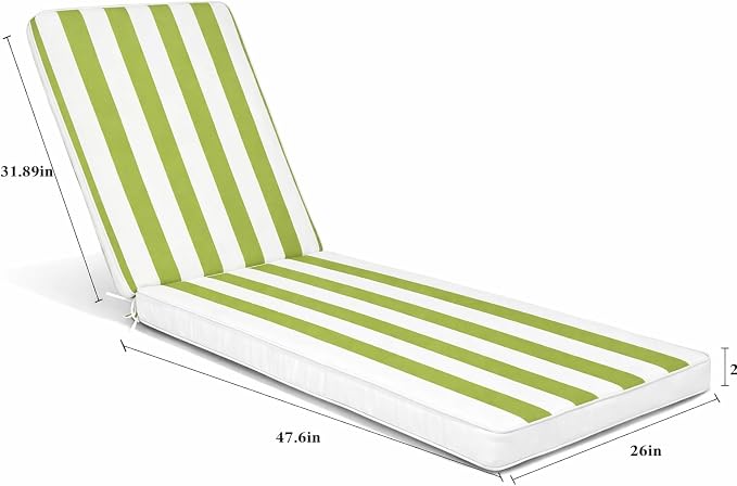 Only choice Chaise Lounge Cushions Outdoor, Fade & Water Resistant Patio Lounge - Image 2