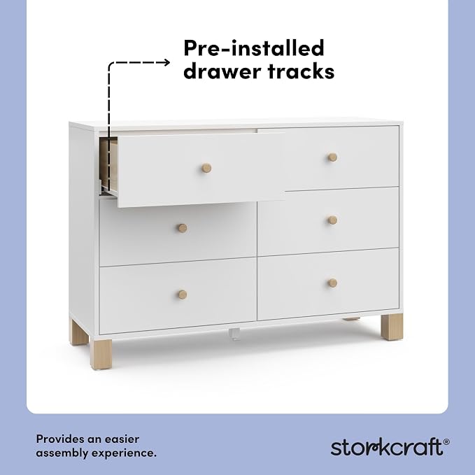 Storkcraft California 6-Drawer Double Dresser - Image 6