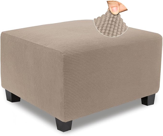NeColorLife Stretch Ottoman Cover Square Soft Knitted Jacquard Washable Thick by NeColorLife