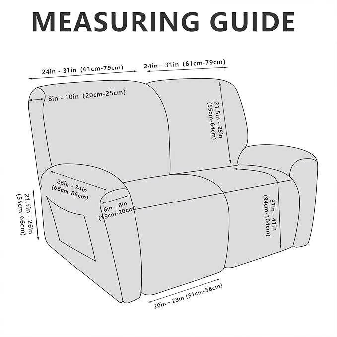 ANARACHON Loveseat Recliner Cover Leather Look Recliner Loveseat Covers - Image 3