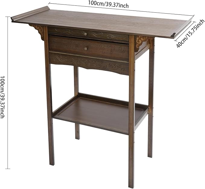 Japanese Zen Style Altar End Table Vintage Console Table - Image 2