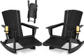 Adirondack Rocking Chair with Retractable Ottoman Set of 2, Outdoor Folding by Unknown