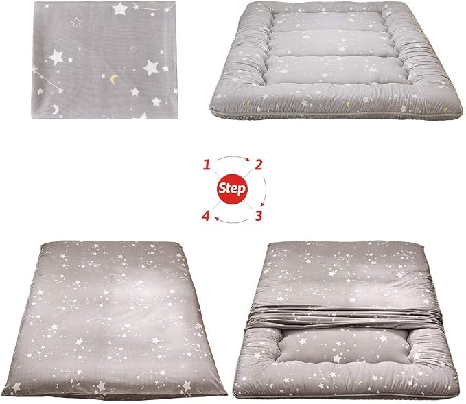 MAXYOYO Grey Constellation Japanese Floor Futon Mattress, Tatami Floor Mat - Image 4