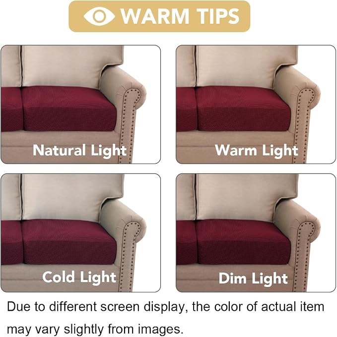 H.VERSAILTEX Super Stretch Couch Cushion Covers Sofa Cushion Slipcovers - Image 3
