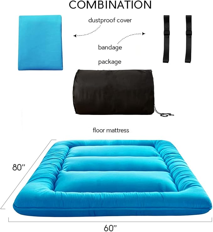 MAXYOYO Japanese Floor Mattress Futon Mattress, Thicken Tatami Mat Sleeping Pad - Image 2