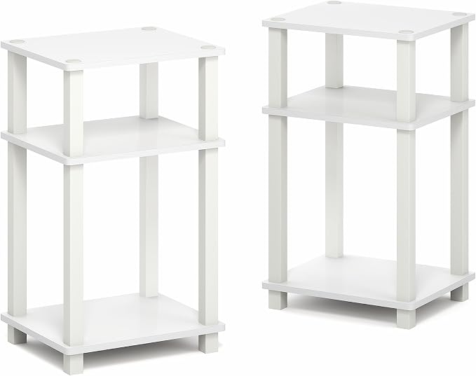 Furinno JUST Side Table Set of 2, 3-Tier Open Shelf Modern End Table, Toolless - Image 5