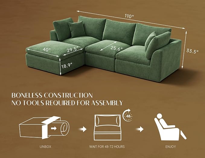 ohllob 110" Cloud Sectional Couches - Image 2