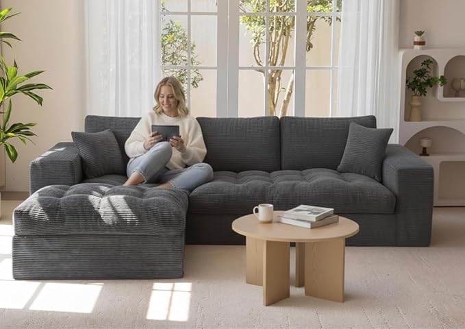 105" Convertible Sectional Couch by Unknown