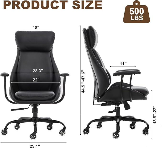 E-Motie Office Chair, Leather Desk Chair - Image 2