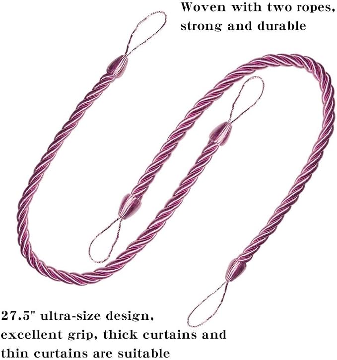 BEL AVENIR Curtain Ropes Tiebacks Tie-Backs, Curtain Handmade Holdbacks - Image 3