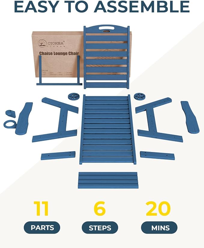 Ciokea Outdoor Chaise Lounge Chair Set of 2, Patio Lounge Chairs - Image 7