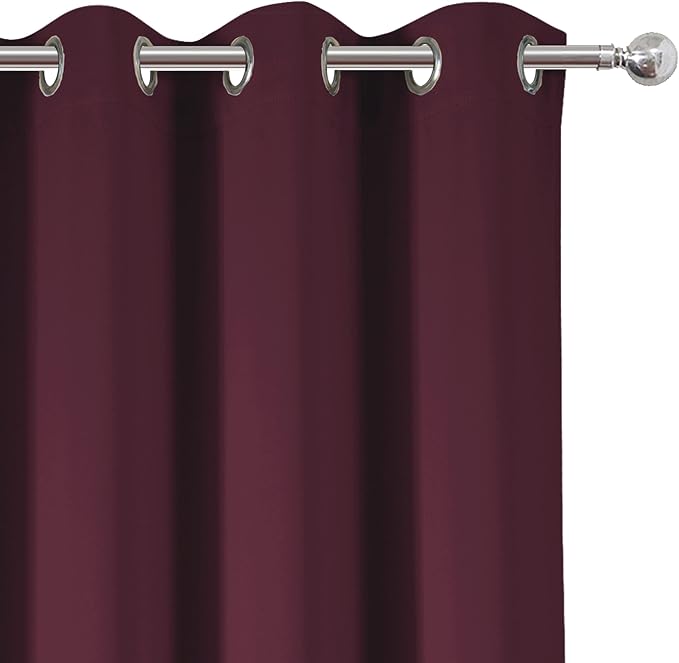 LEMOMO Burgundy Red Thermal Blackout Curtains/52 x 84 Inch/Set of 2 Panels Room - Image 7