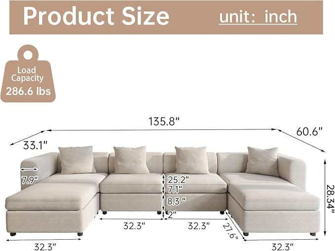 Guyii Velvet Sectional Sofa, Oversized 6-Seater L-Shaped Sofa - Image 2