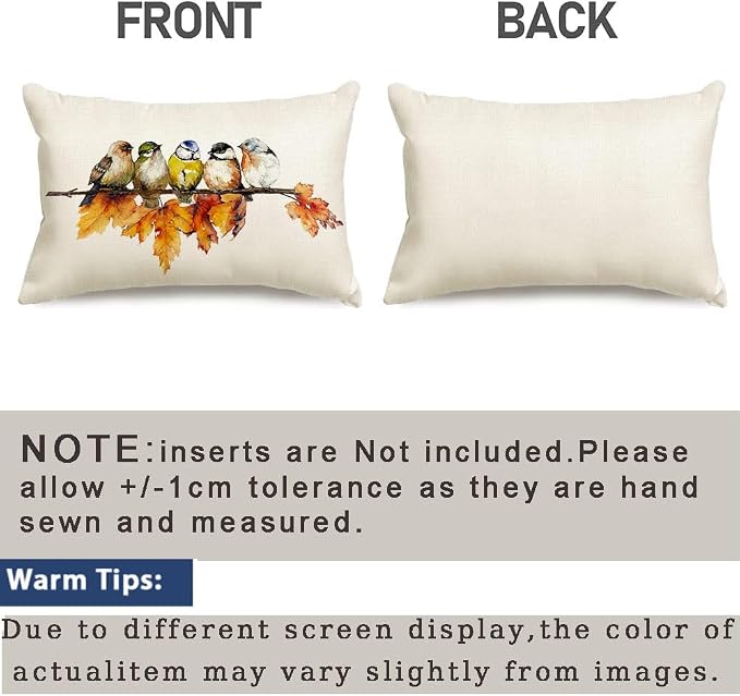 RABUSOFA Fall Outdoor Pillow Covers 12x20 Inch Waterproof Outdoor Thanksgiving - Image 6