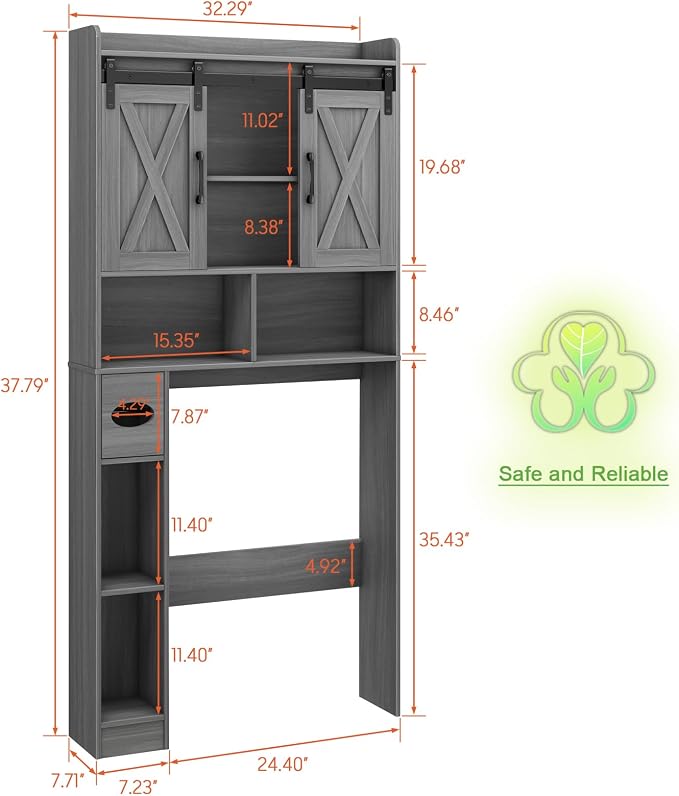 Farmhouse Over The Toilet Storage Cabinet - Image 2