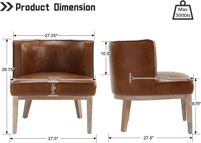 Brown Leather Barrel Chairs Set of 2 - Image 2