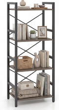 Tangkula 3-Tier Industrial Bookshelf, 16.5" Width Wooden Open Bookcase by TANGKULA