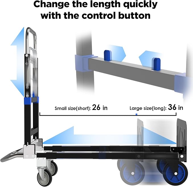 Black Convertible Hand Truck Dolly Cart - Image 6