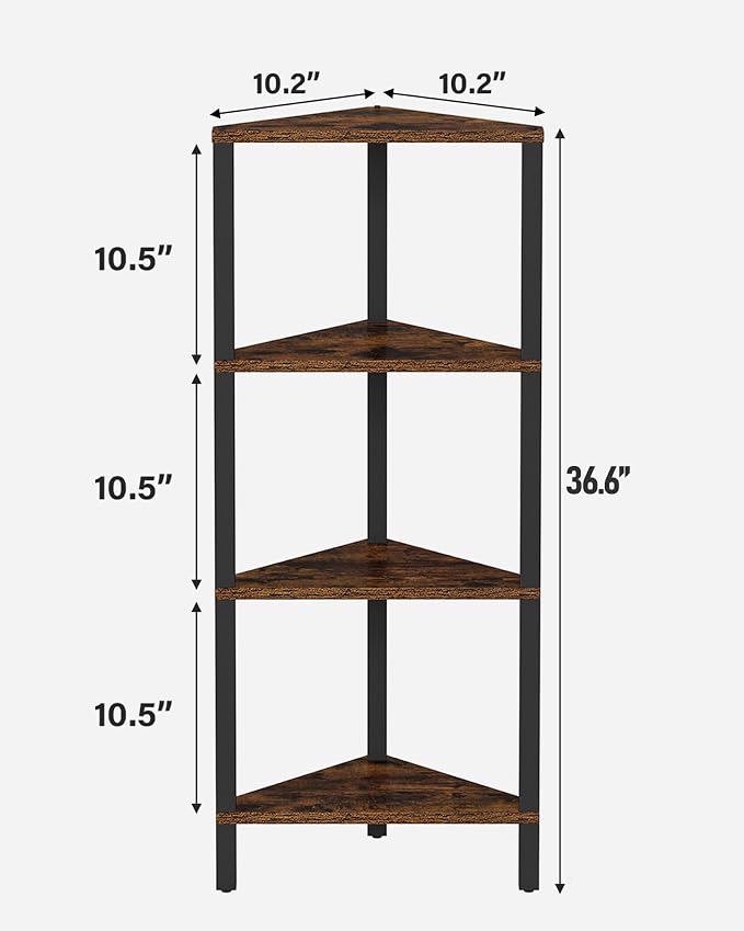 TUTOTAK Corner Shelf, 4-Tier Corner Bookshelf - Image 2