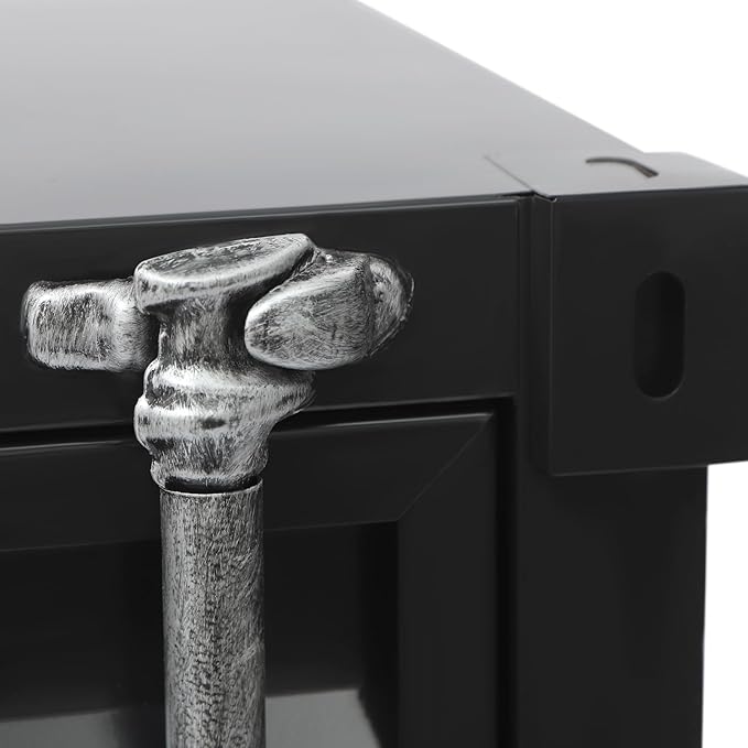 Side Table, Industrial Metal Container Cabinet, Wrought Iron Container Side - Image 8