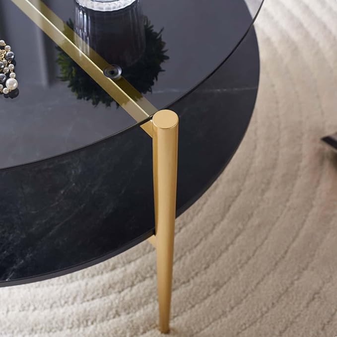 LumFurn Round Coffee Table for Living Room, Mid-Century Modern Design, D30 x H17 - Image 9