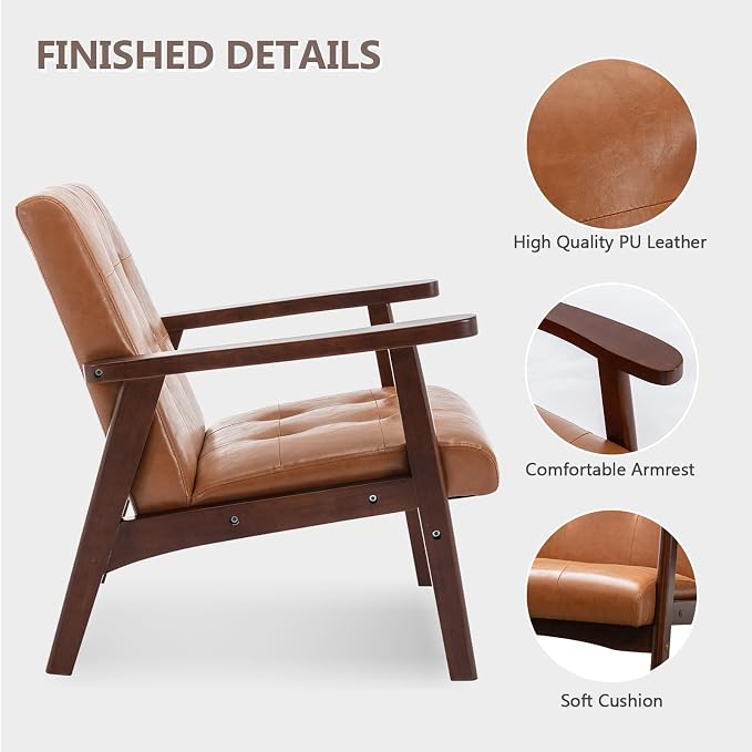 Bonzy Home Mid Century Modern Accent Chair Set of 2 - Image 4